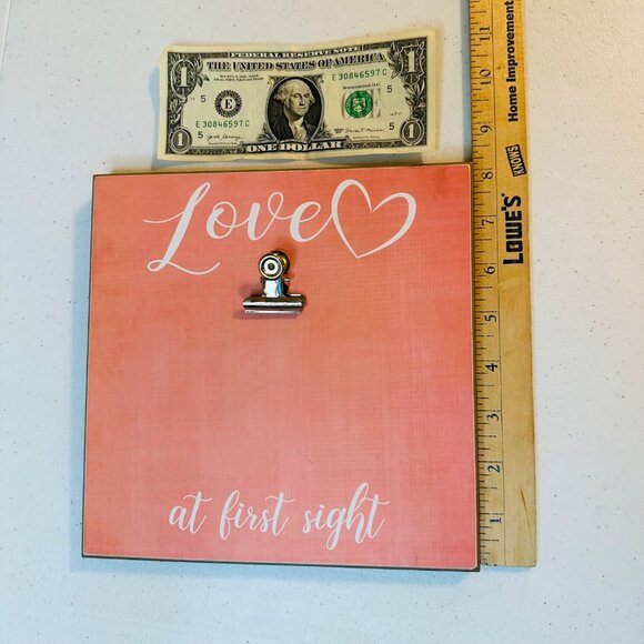 Love At First Sight Photo Holder Frame Pink Valentines Display Photo Frame - Picture 6 of 10